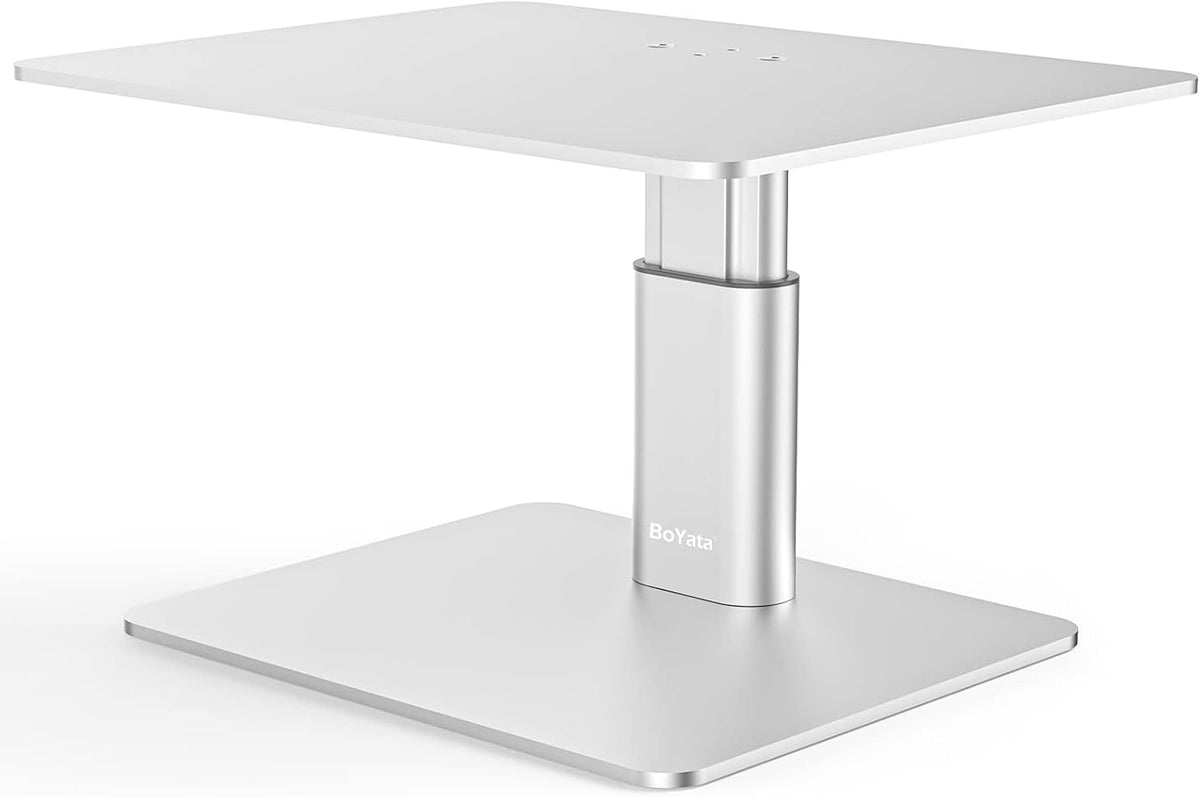 Monitor Stand, Adjustable Height Metal Desktop Riser, Black
