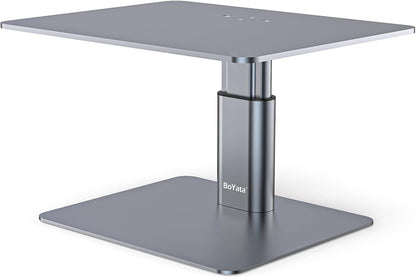 Monitor Stand, Adjustable Height Metal Desktop Riser, Black