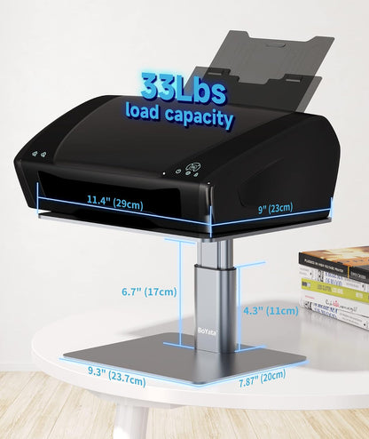 Monitor Stand, Adjustable Height Metal Desktop Riser, Black