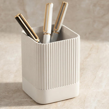 Aesthetic Pen Holder for Desk - Modern Concrete Pencil Holder & Cup