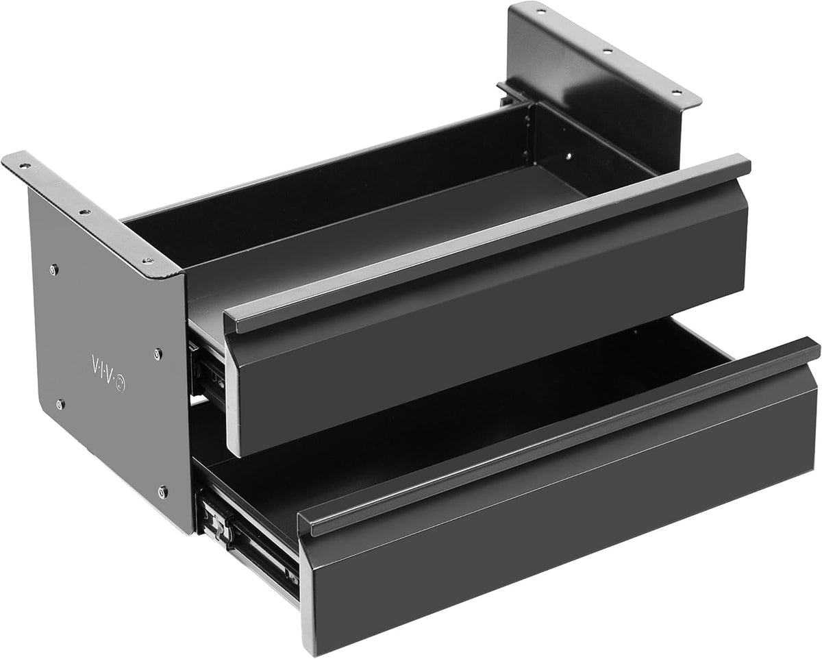 Black 16 in Slide Out Dual Tier Desk Drawer, DESK-DR02