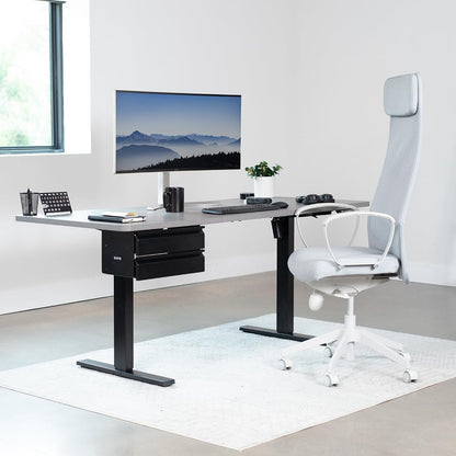 Black 16 in Slide Out Dual Tier Desk Drawer, DESK-DR02