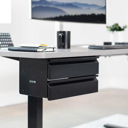 Black 16 in Slide Out Dual Tier Desk Drawer, DESK-DR02