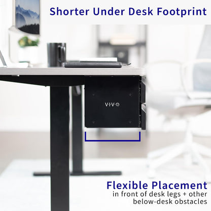 Black 16 in Slide Out Dual Tier Desk Drawer, DESK-DR02