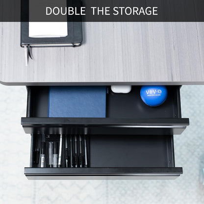 Black 16 in Slide Out Dual Tier Desk Drawer, DESK-DR02