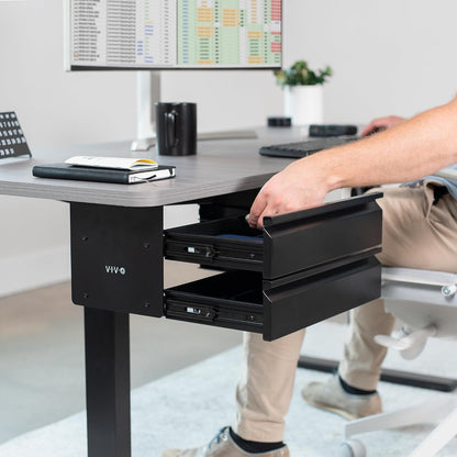 Black 16 in Slide Out Dual Tier Desk Drawer, DESK-DR02