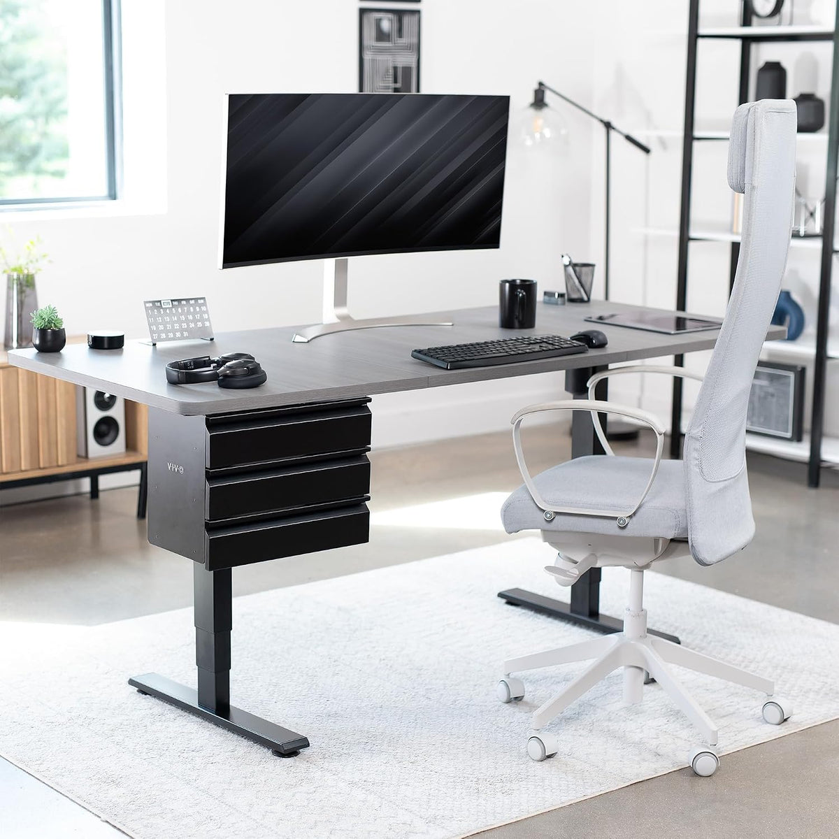 Black 16 in Slide Out Dual Tier Desk Drawer, DESK-DR02