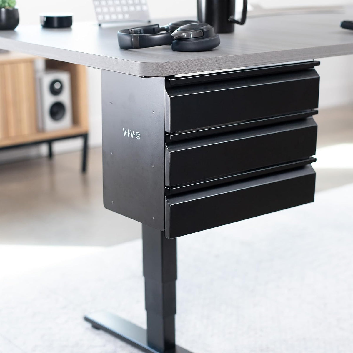 Black 16 in Slide Out Dual Tier Desk Drawer, DESK-DR02