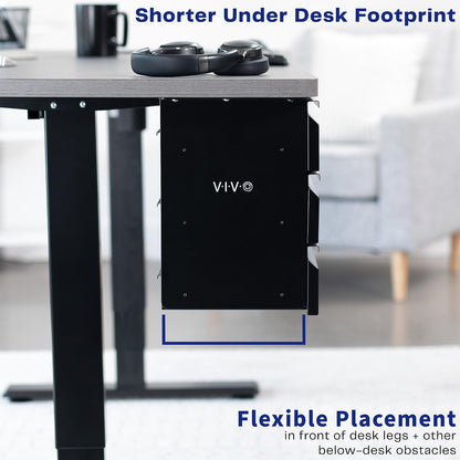 Black 16 in Slide Out Dual Tier Desk Drawer, DESK-DR02