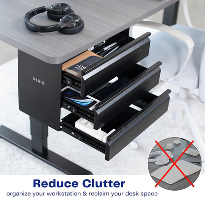 Black 16 in Slide Out Dual Tier Desk Drawer, DESK-DR02
