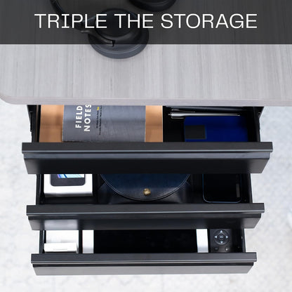 Black 16 in Slide Out Dual Tier Desk Drawer, DESK-DR02
