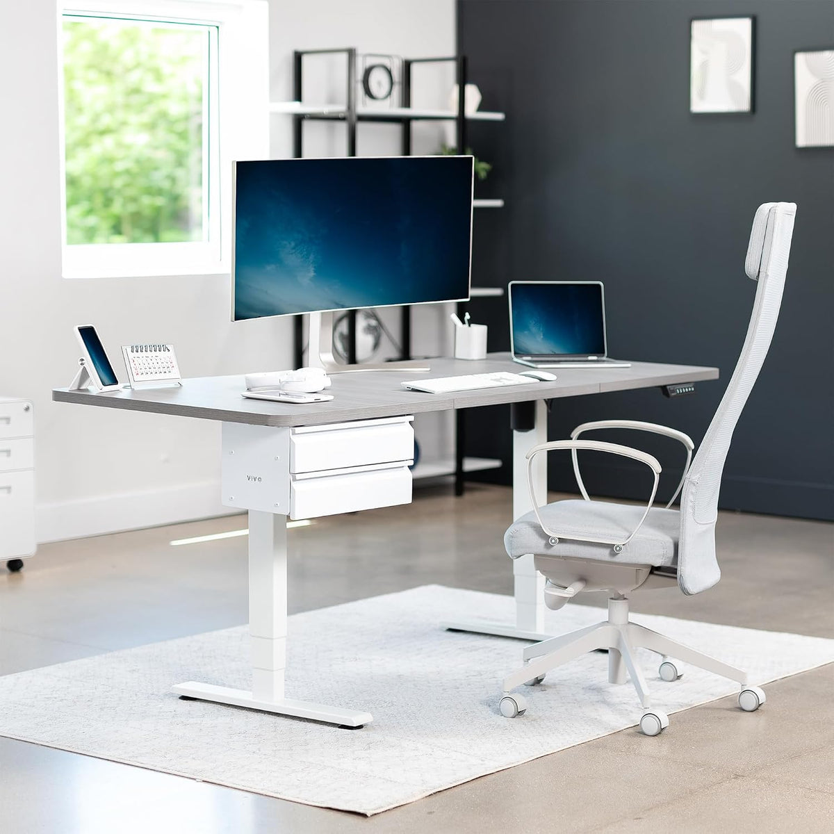 Black 16 in Slide Out Dual Tier Desk Drawer, DESK-DR02
