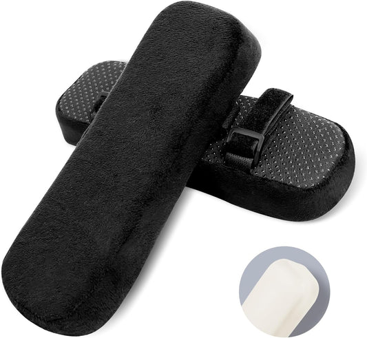 2 Pack Office Chair Armrest Pads Covers with Memory Foam(Black)