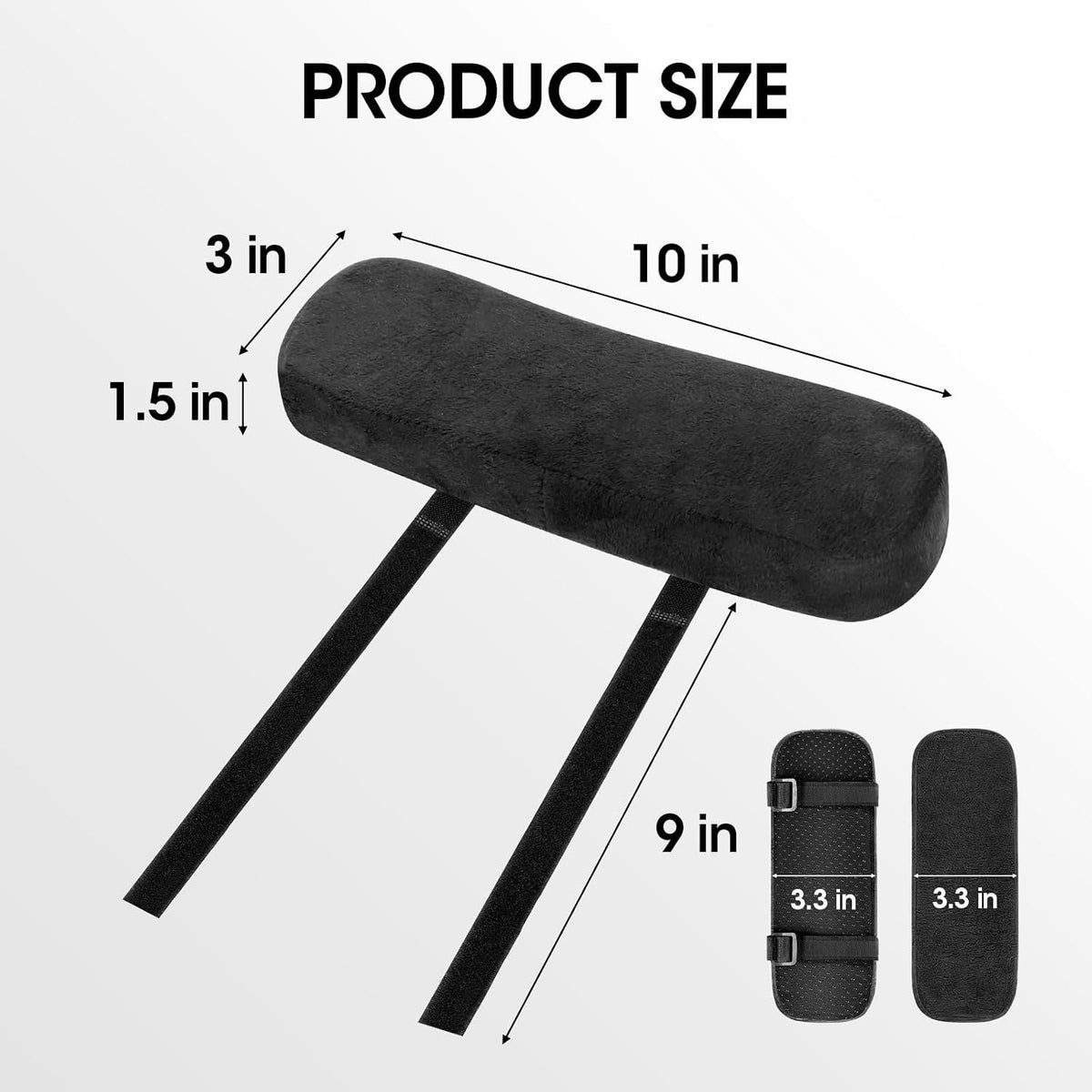 2 Pack Office Chair Armrest Pads Covers with Memory Foam(Black)
