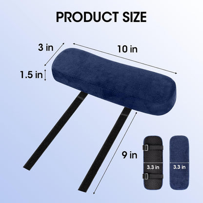 2 Pack Office Chair Armrest Pads Covers with Memory Foam(Black)