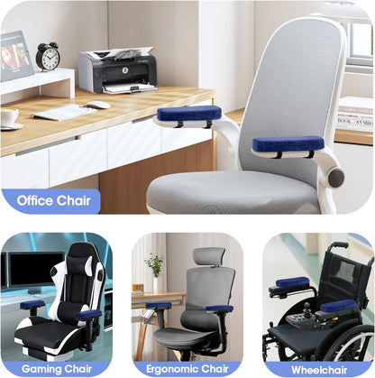 2 Pack Office Chair Armrest Pads Covers with Memory Foam(Black)
