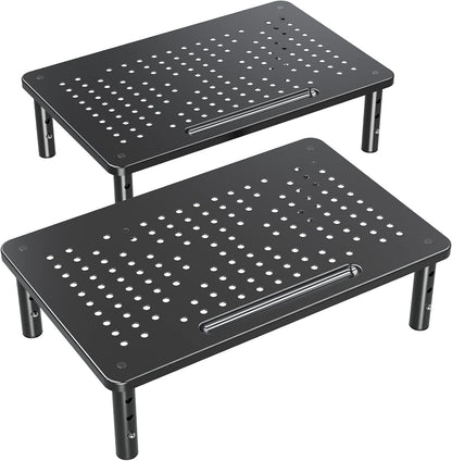 2 Pack Monitor Stand Riser - 3 Height Adjustable Monitor Stand