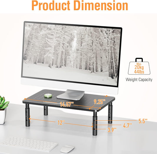 2 Pack Monitor Stand Riser - 3 Height Adjustable Monitor Stand