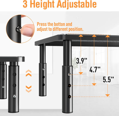 2 Pack Monitor Stand Riser - 3 Height Adjustable Monitor Stand
