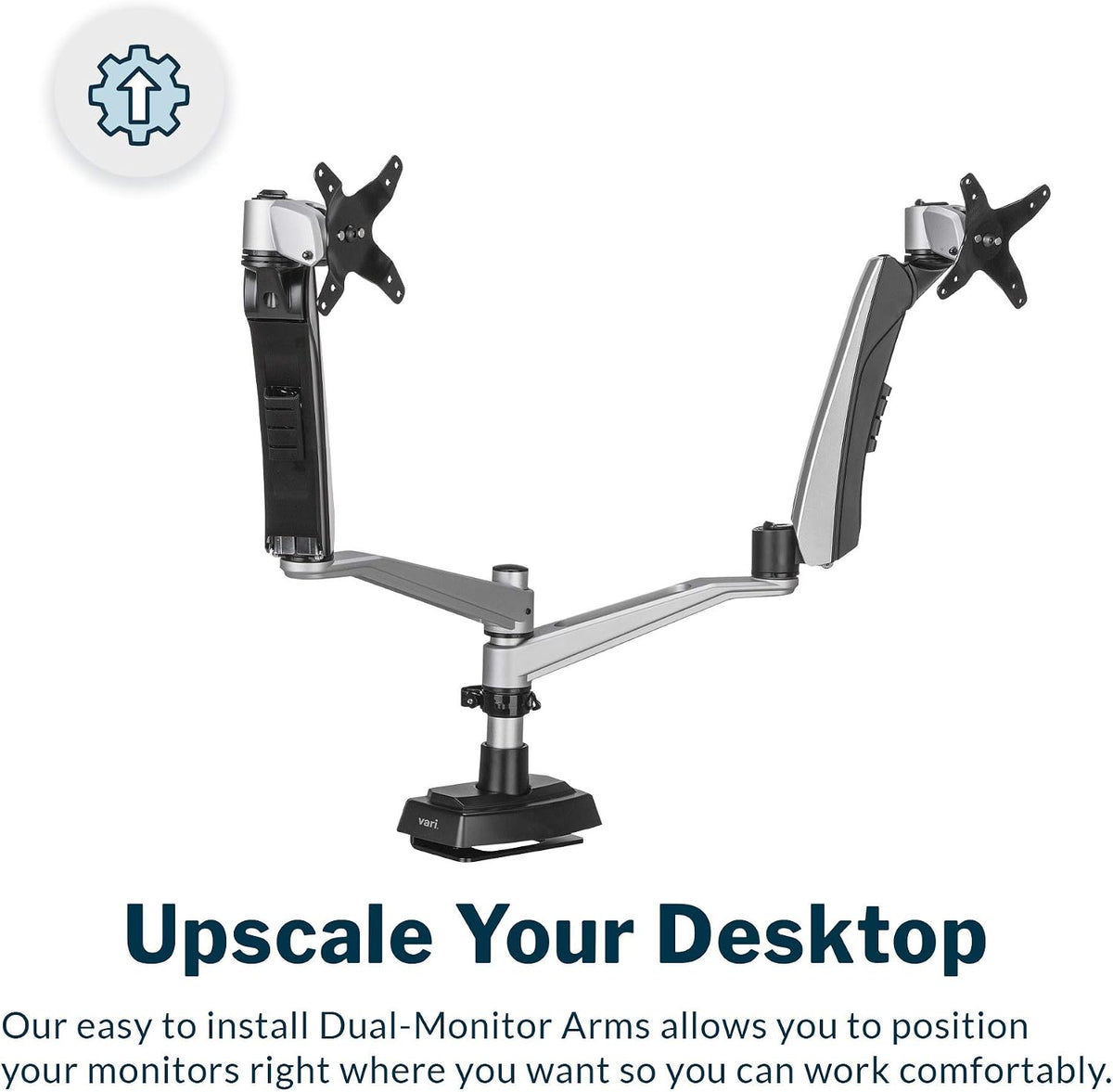 Dual Monitor Arm - VESA Monitor Mount w/ 360 Degree Adjustment - Monitors up to 27 inches, 19.8 lbs - Double Monitor Arms with Full Adjustability - Computer Monitor Stand for Home or Office