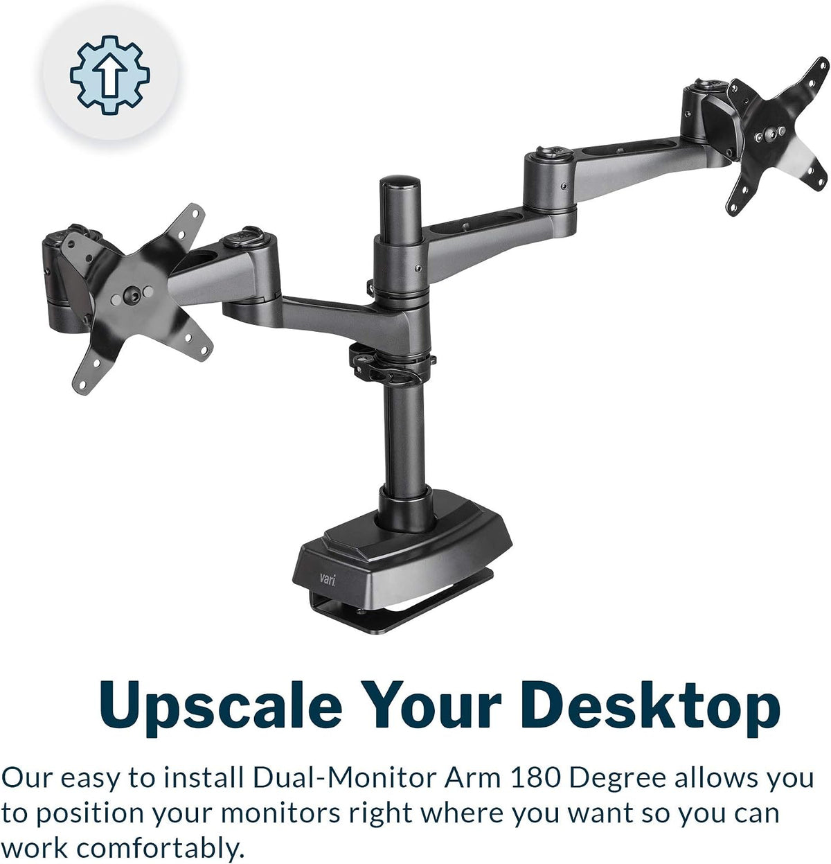 Dual Monitor Arm - VESA Monitor Mount w/ 360 Degree Adjustment - Monitors up to 27 inches, 19.8 lbs - Double Monitor Arms with Full Adjustability - Computer Monitor Stand for Home or Office