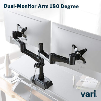 Dual Monitor Arm - VESA Monitor Mount w/ 360 Degree Adjustment - Monitors up to 27 inches, 19.8 lbs - Double Monitor Arms with Full Adjustability - Computer Monitor Stand for Home or Office