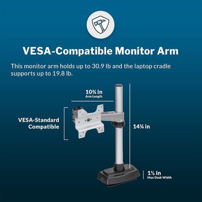 Dual Monitor Arm - VESA Monitor Mount w/ 360 Degree Adjustment - Monitors up to 27 inches, 19.8 lbs - Double Monitor Arms with Full Adjustability - Computer Monitor Stand for Home or Office