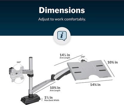 Dual Monitor Arm - VESA Monitor Mount w/ 360 Degree Adjustment - Monitors up to 27 inches, 19.8 lbs - Double Monitor Arms with Full Adjustability - Computer Monitor Stand for Home or Office