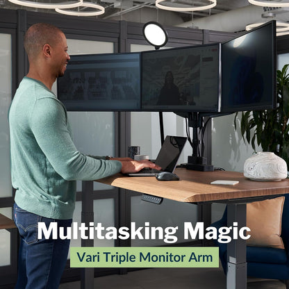 Dual Monitor Arm - VESA Monitor Mount w/ 360 Degree Adjustment - Monitors up to 27 inches, 19.8 lbs - Double Monitor Arms with Full Adjustability - Computer Monitor Stand for Home or Office