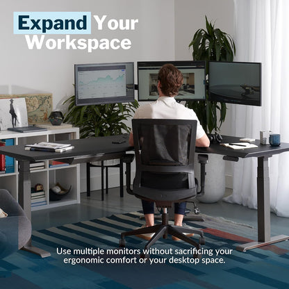 Dual Monitor Arm - VESA Monitor Mount w/ 360 Degree Adjustment - Monitors up to 27 inches, 19.8 lbs - Double Monitor Arms with Full Adjustability - Computer Monitor Stand for Home or Office