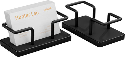 Acrylic Metal Business Card Holder Display Stand Organizer for Desk