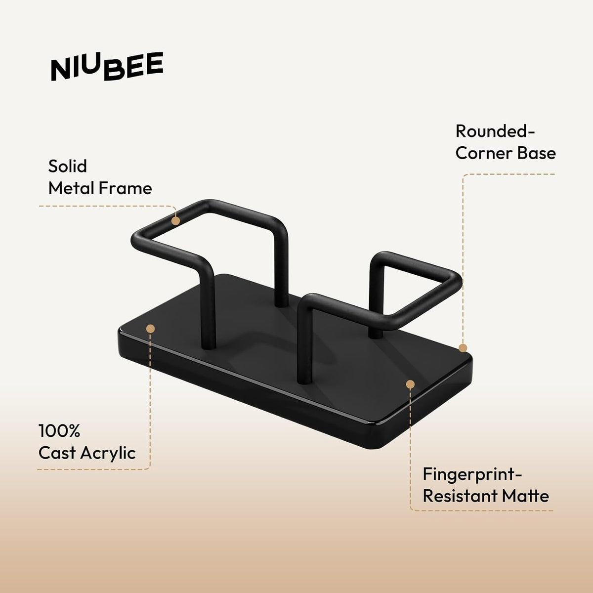 Acrylic Metal Business Card Holder Display Stand Organizer for Desk