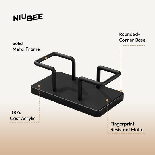Acrylic Metal Business Card Holder Display Stand Organizer for Desk