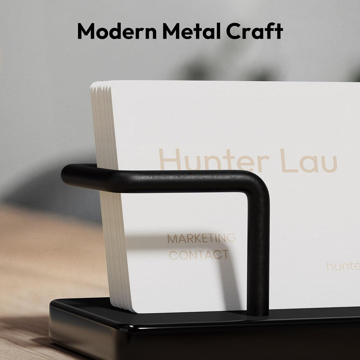Acrylic Metal Business Card Holder Display Stand Organizer for Desk