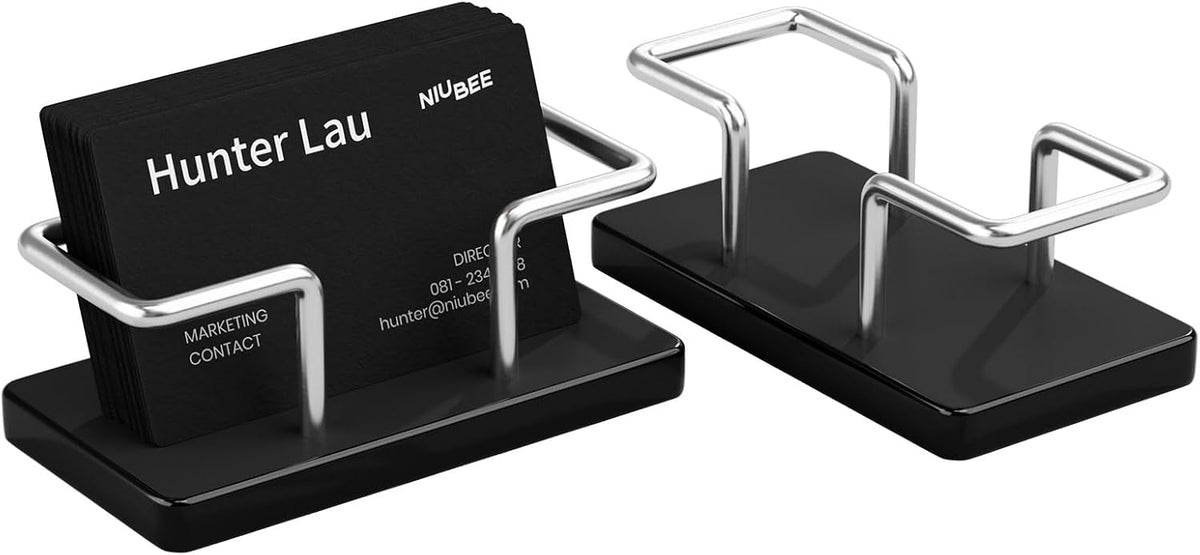 Acrylic Metal Business Card Holder Display Stand Organizer for Desk