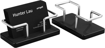 Acrylic Metal Business Card Holder Display Stand Organizer for Desk