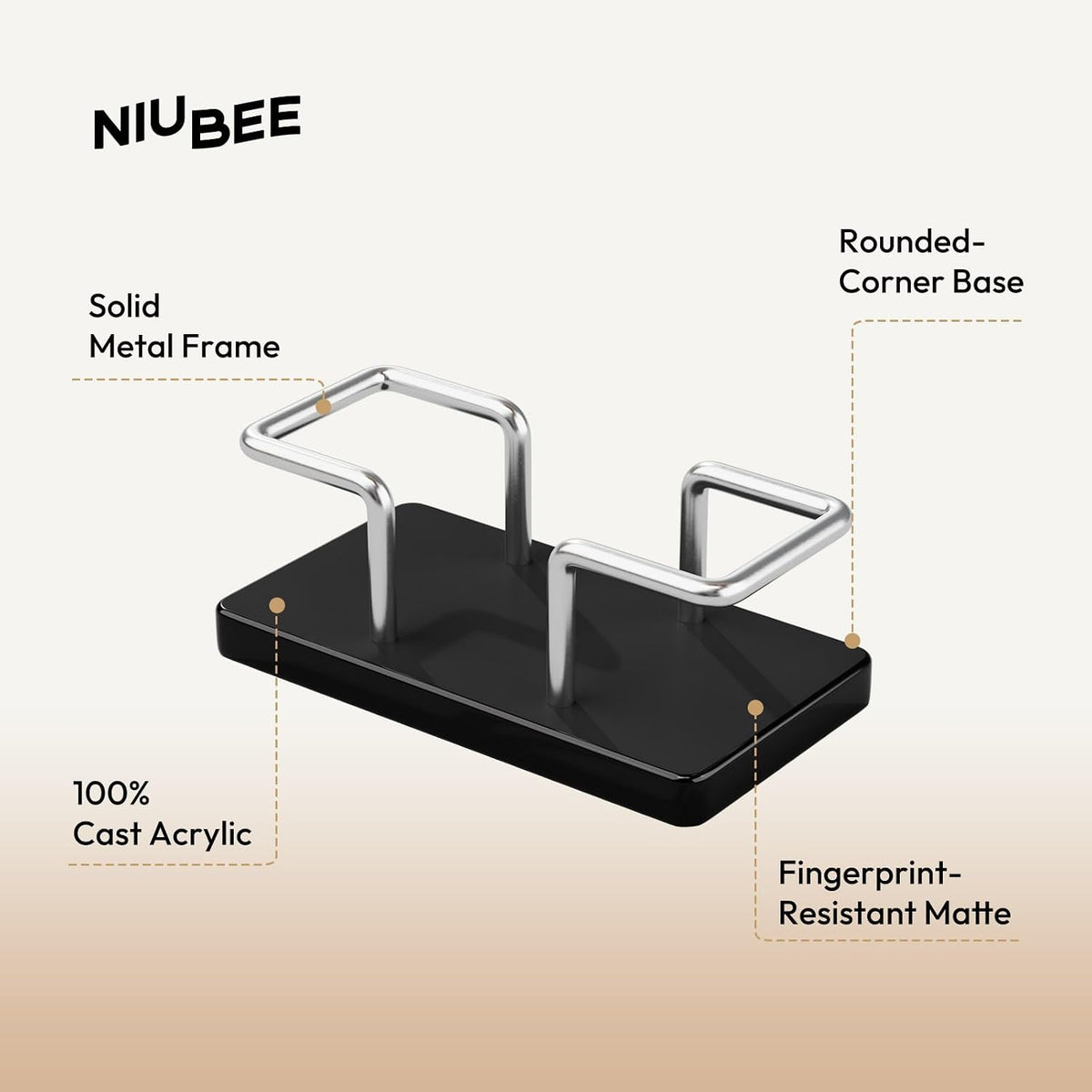 Acrylic Metal Business Card Holder Display Stand Organizer for Desk