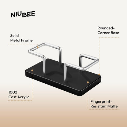 Acrylic Metal Business Card Holder Display Stand Organizer for Desk