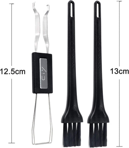 Keycap Puller Switch Puller Stainless Steel Keycap Removal Tool with 2 Pcs Keyboard Cleaning Brush for Mechanical Keyboard