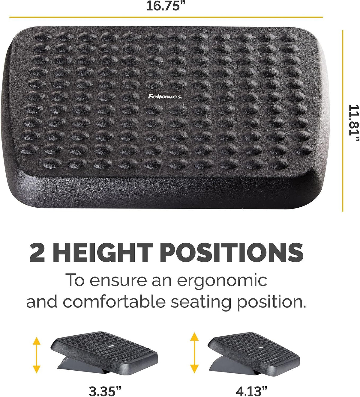 Fellowes 48121 Standard Foot Rest, Graphite