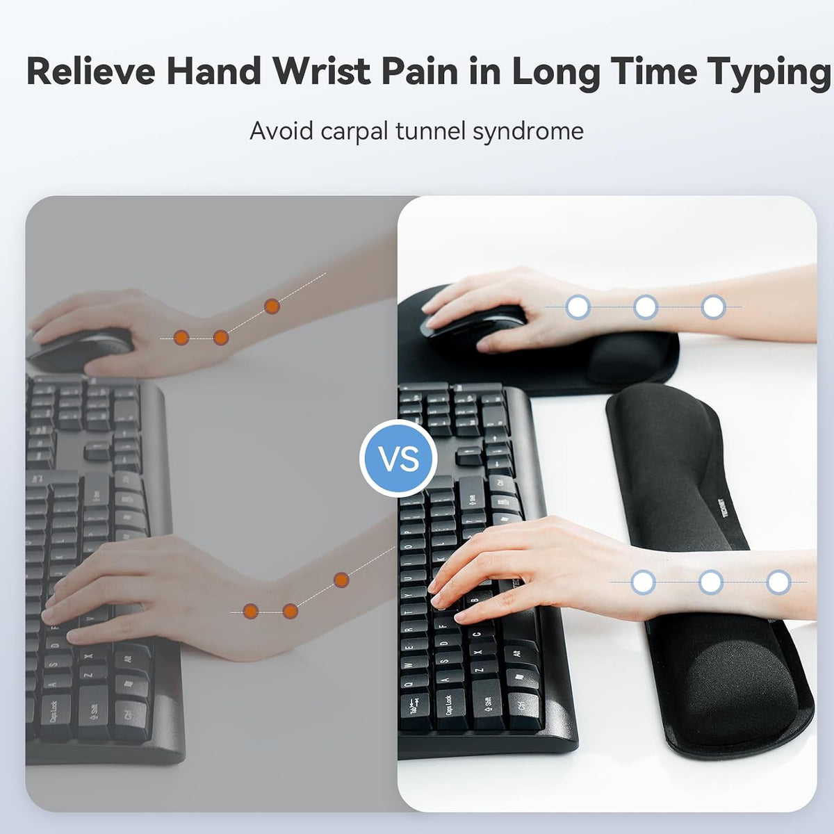 Keyboard Wrist Rest and Mouse Pad Set with Wrist Support