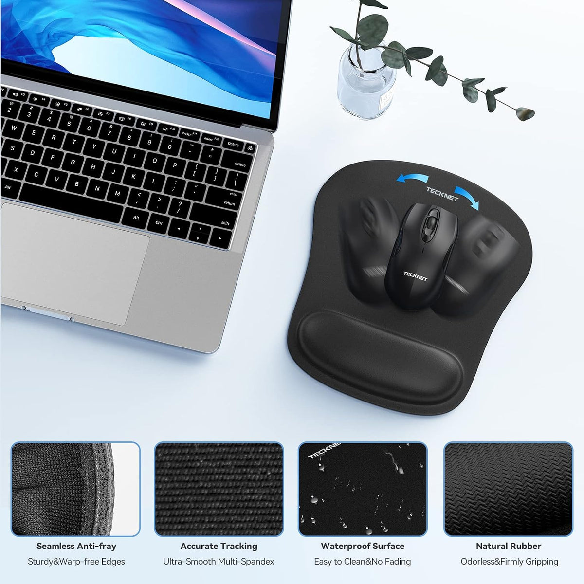 Keyboard Wrist Rest and Mouse Pad Set with Wrist Support