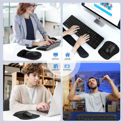 Keyboard Wrist Rest and Mouse Pad Set with Wrist Support