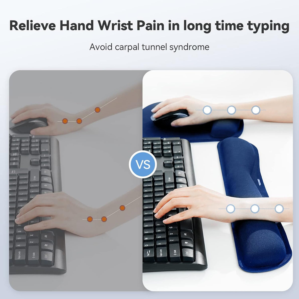 Keyboard Wrist Rest and Mouse Pad Set with Wrist Support