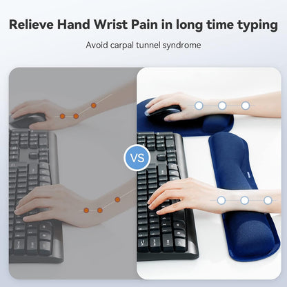 Keyboard Wrist Rest and Mouse Pad Set with Wrist Support