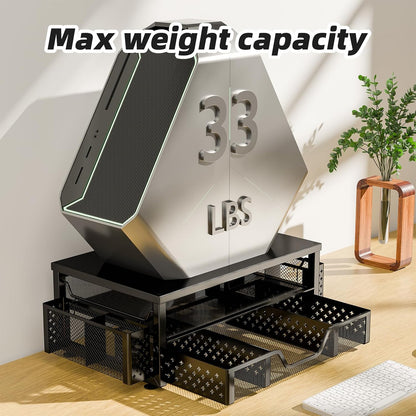 Wood Monitor Stand Riser, Desktop Oraganizer, Black