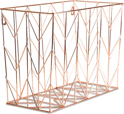 Hanging File Desk Organizer, Rose Gold Wire Metal - 854U02-06