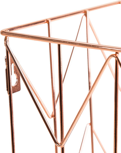 Hanging File Desk Organizer, Rose Gold Wire Metal - 854U02-06
