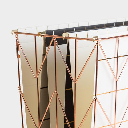 Hanging File Desk Organizer, Rose Gold Wire Metal - 854U02-06