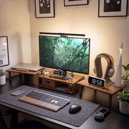 Dual Monitor Stand Riser with Drawer for Desk Laptop